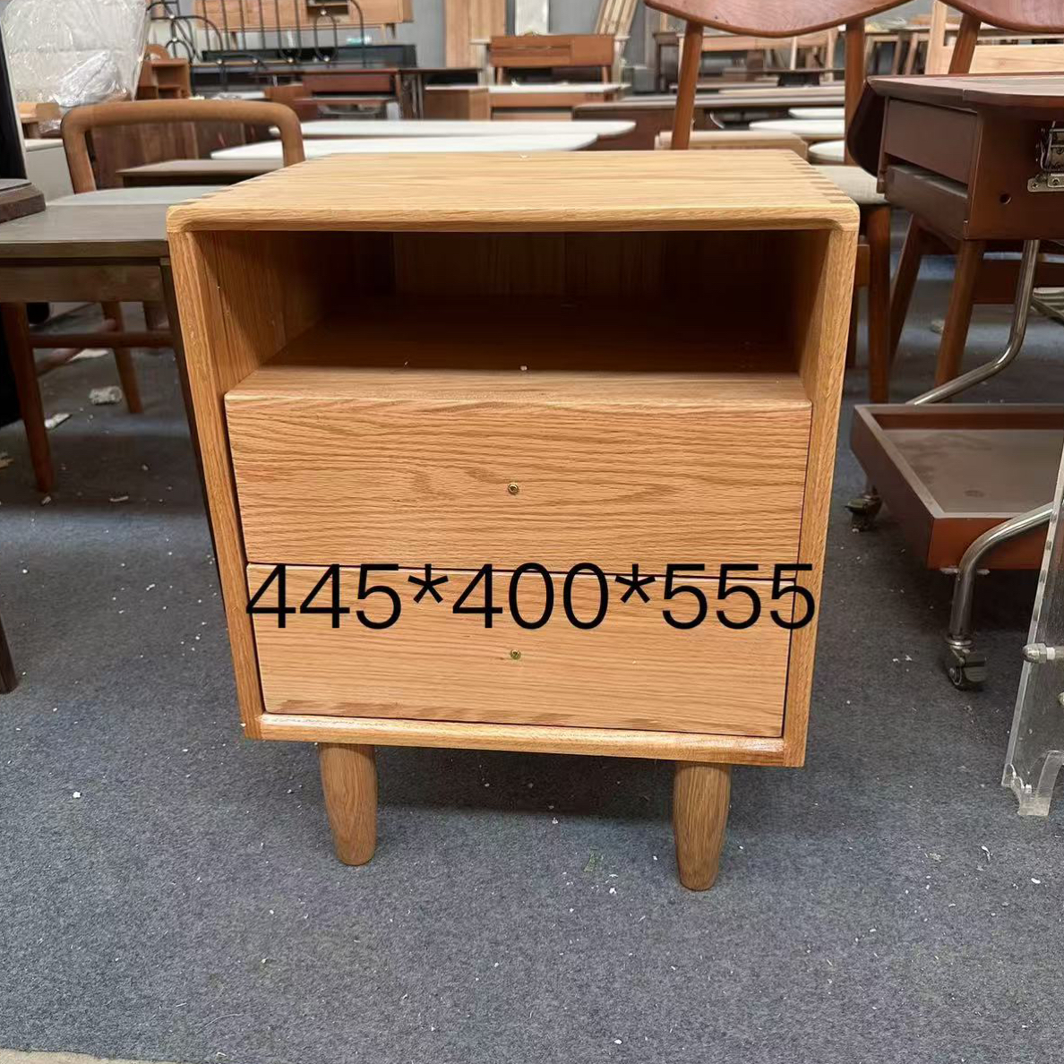 自产自销红橡木床头柜455*400*555后背板和抽屉内部桐木