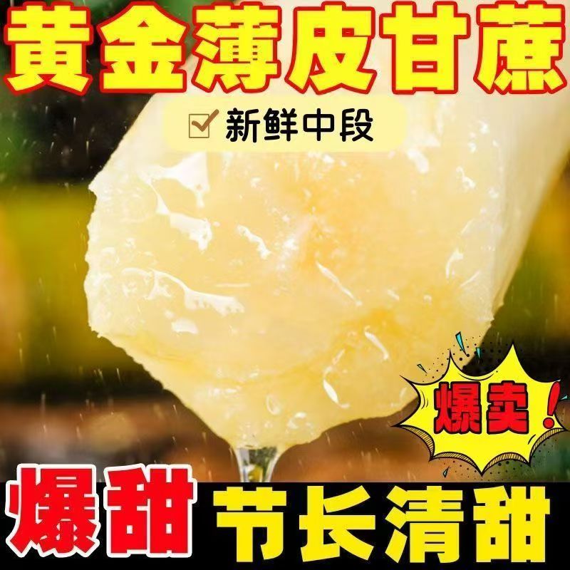 甘蔗新鲜薄皮甘蔗云南黄正宗甘蔗现砍黄皮批发新鲜当季青皮