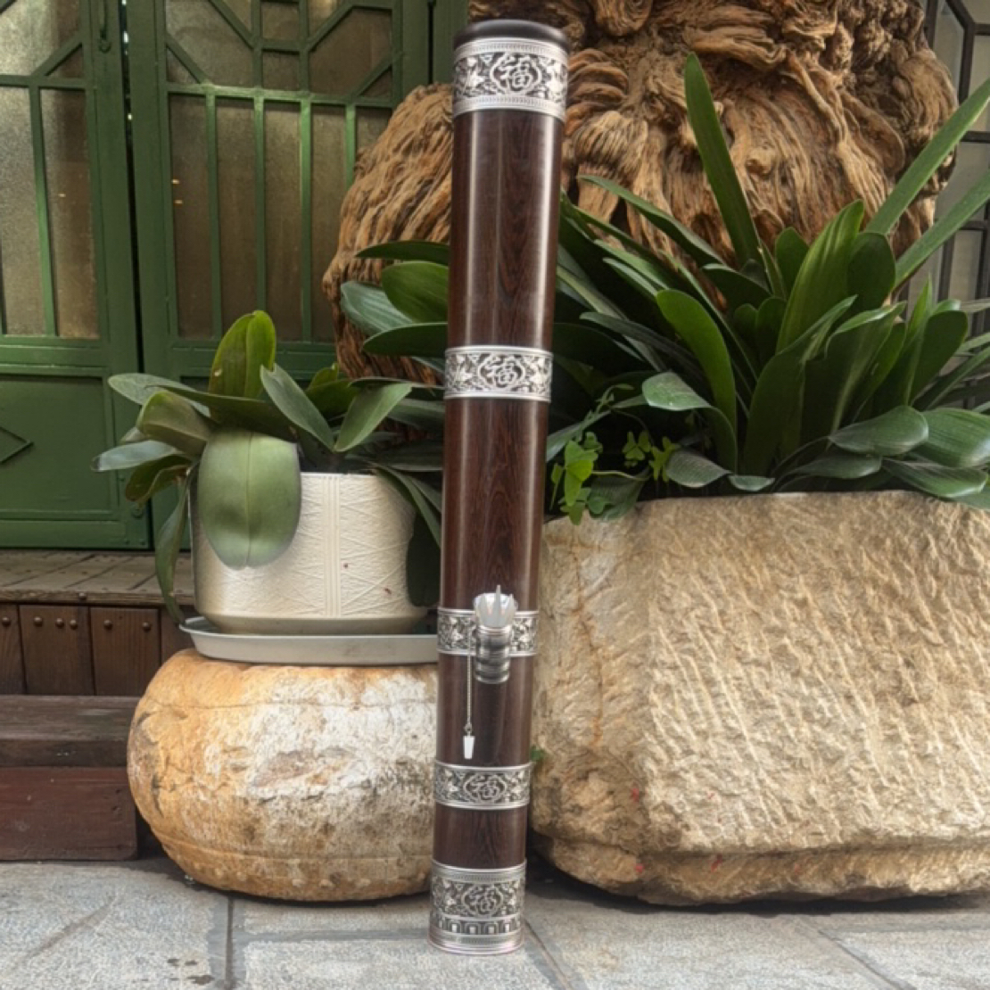 鸡翅木大号复古水烟筒高78厘米外径9.5厘米，内径7.9厘米