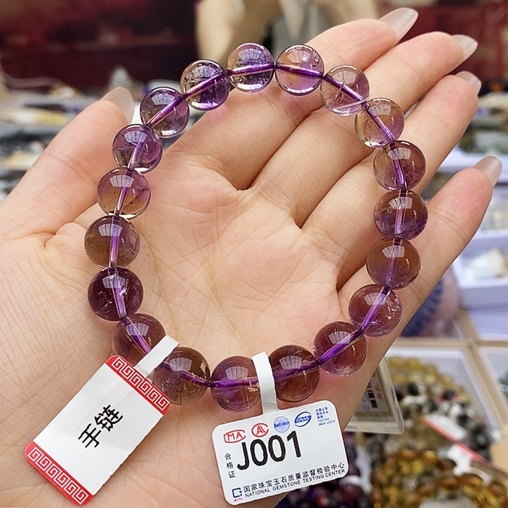 水晶手链未镶嵌J001 紫黄晶 10m+