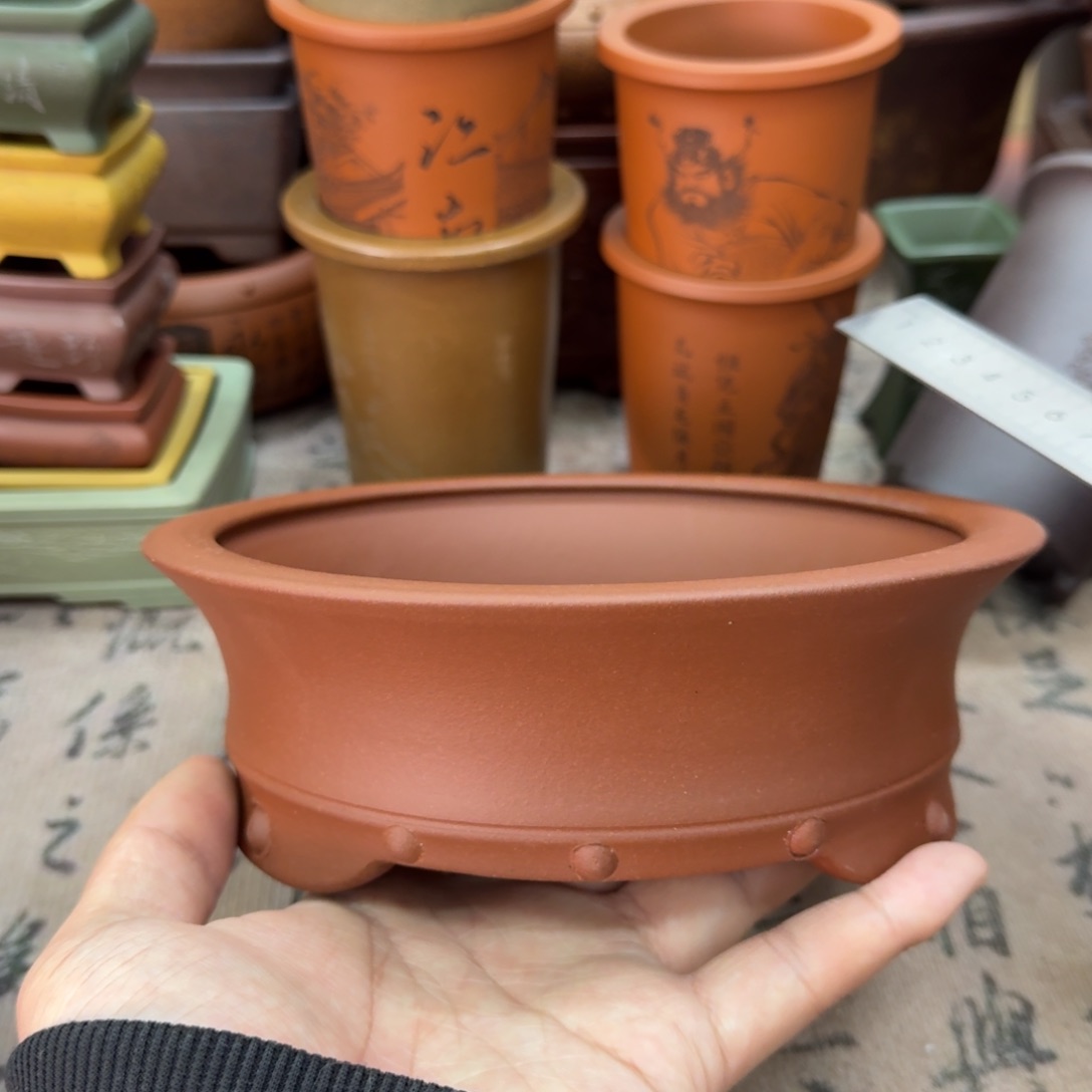 紫砂花盆宜兴紫砂正品16x4.5（古钉有小问题）