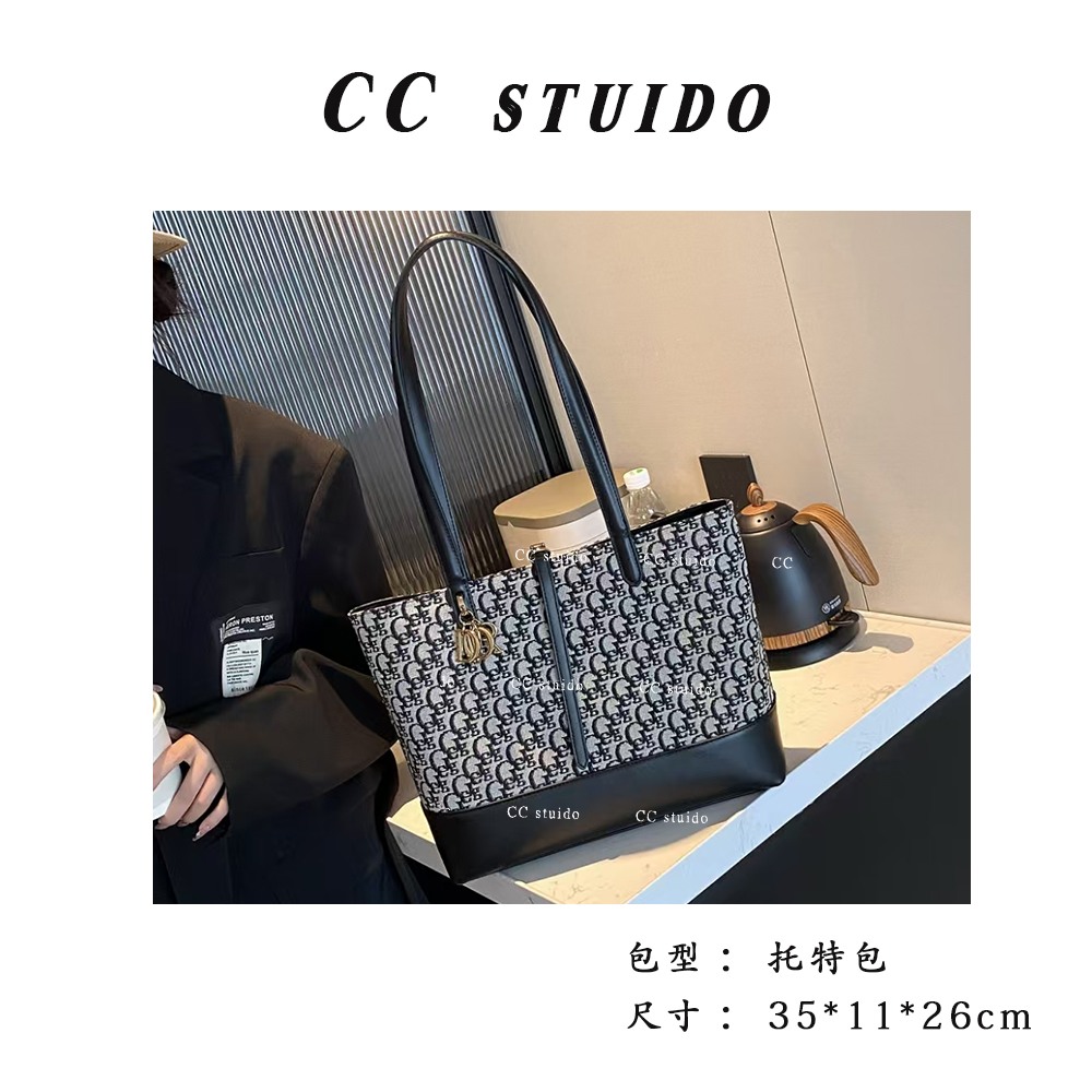 【尚恩CC】SKL-5316-2-黑色-轻奢时尚简约百搭女士新款单肩托特包