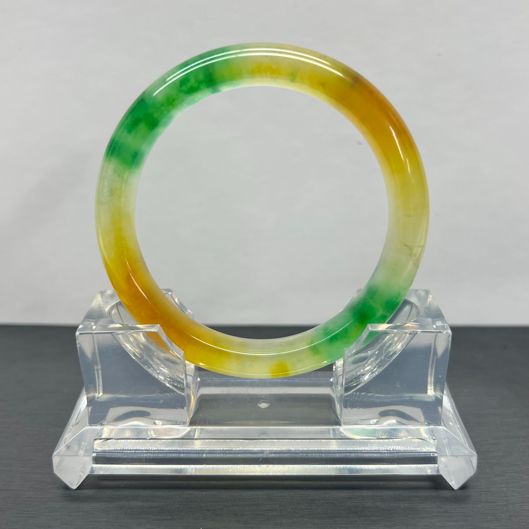 【精品】黄加绿正圈百搭女款镯 A556