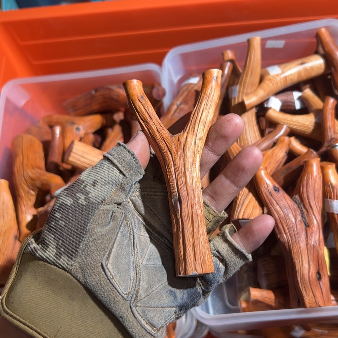 雨***石火琉璃树杈木弓手工制作