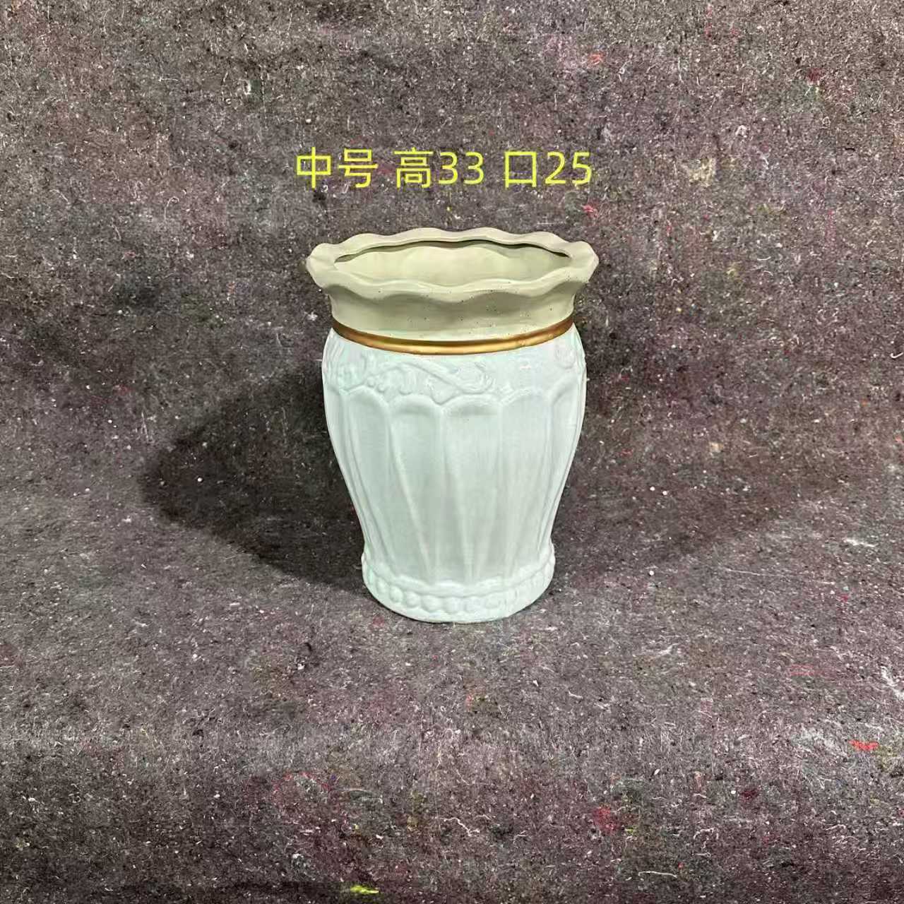 轻奢金线特大口径花盆可用于散尾葵发财树等绿植
