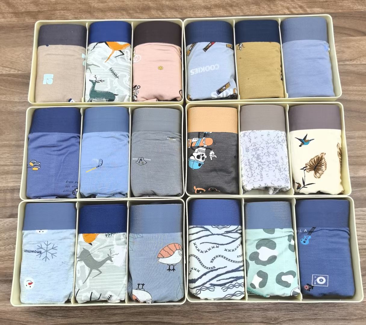 平角裤常规款无痕透气男平角内裤时尚内裤四角裤卡通数码印花