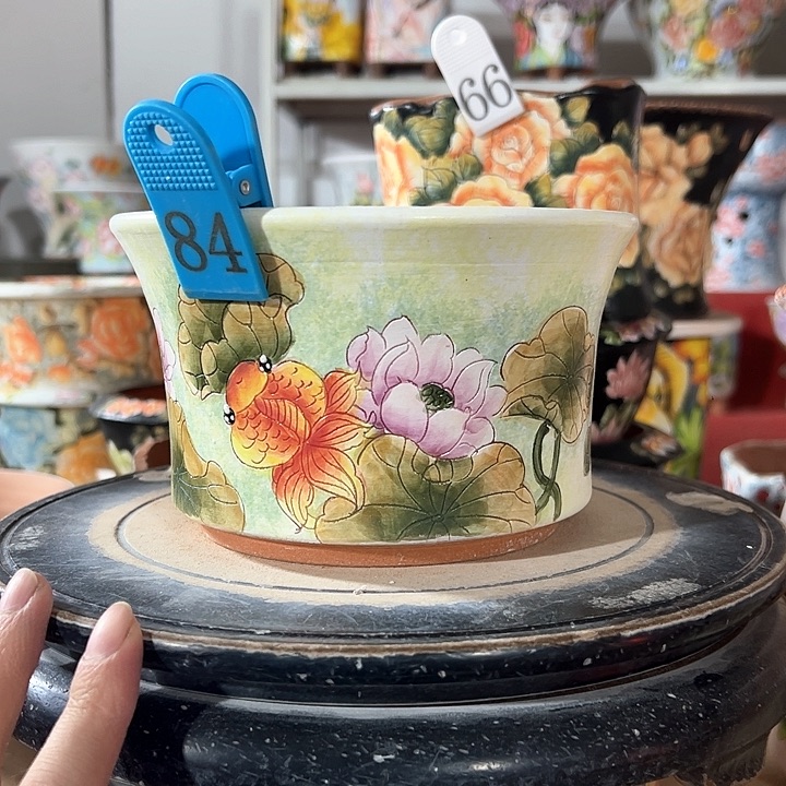 景德镇手绘花盆 满38包邮