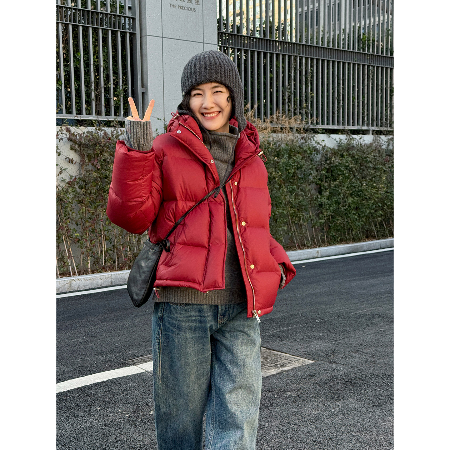 LANGQING 戴帽休闲白鹅绒羽绒服47392#