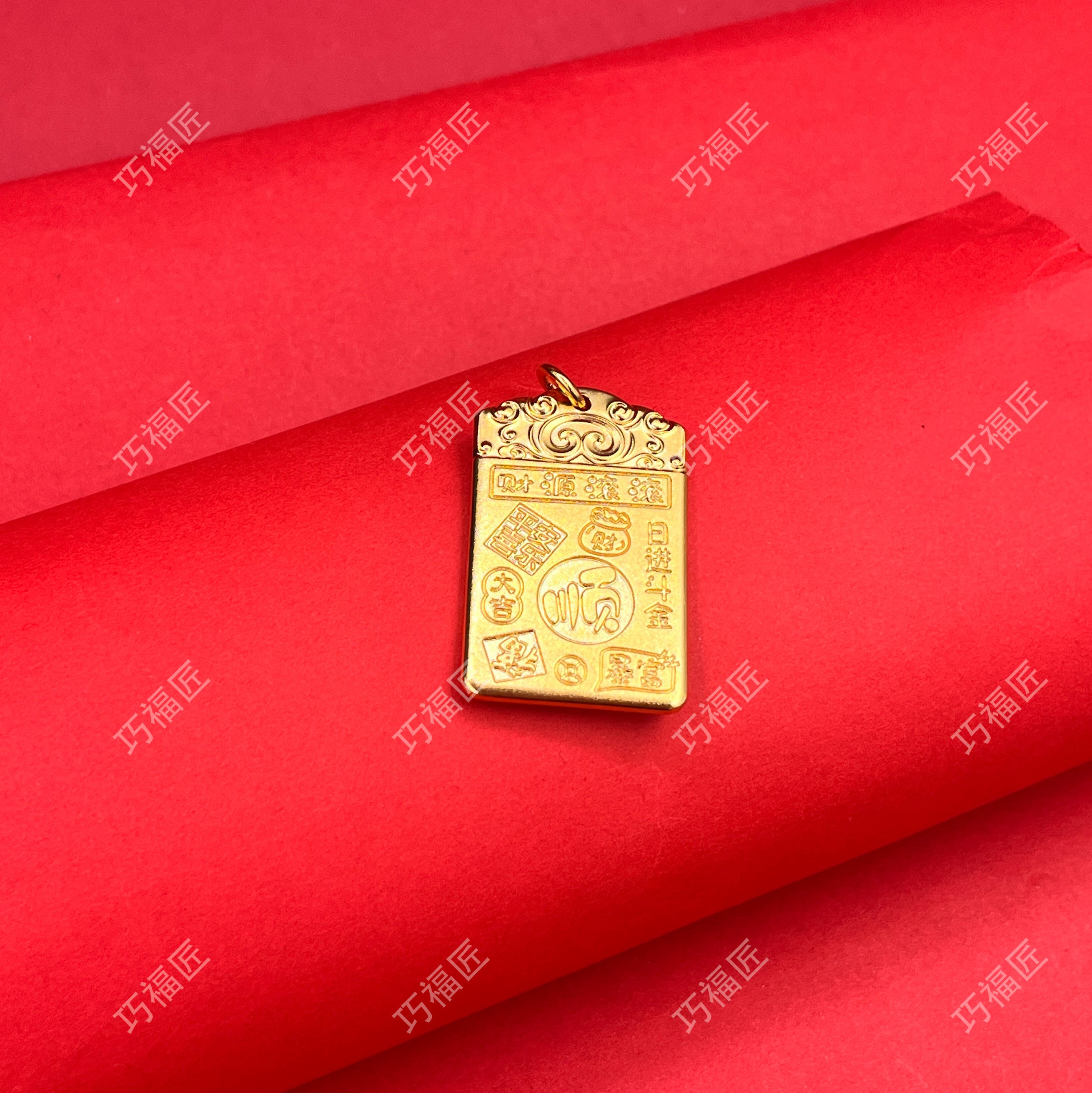 吊坠足银 财源滚滚吊牌工艺古风雕刻百搭时尚挂坠精美素款精致