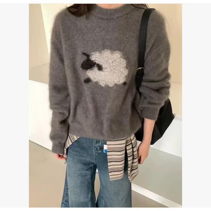 /DANDAN/ 小咩咩~100羊毛拉毛工艺毛衣软糯-342