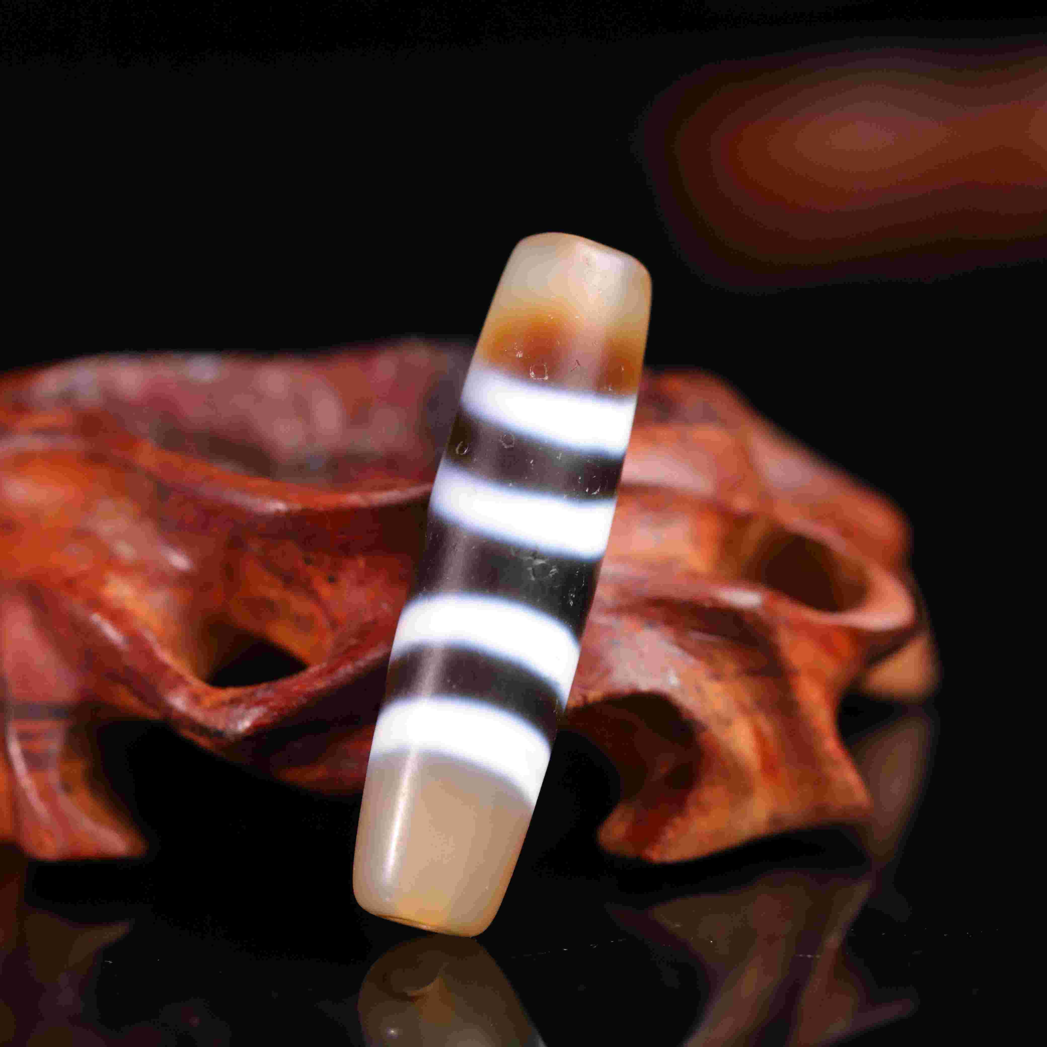 清代天然玛瑙配饰珠-NX