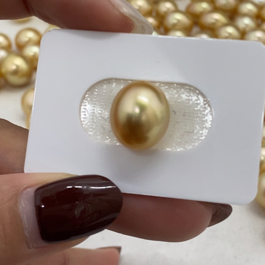 海水珍珠裸珠浓金无暇12.2m