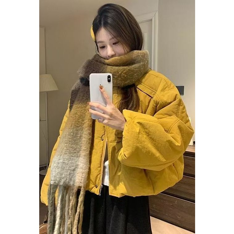 复古韩版休闲短款棉服外套女2025冬季新款小众设计高级感保暖外套