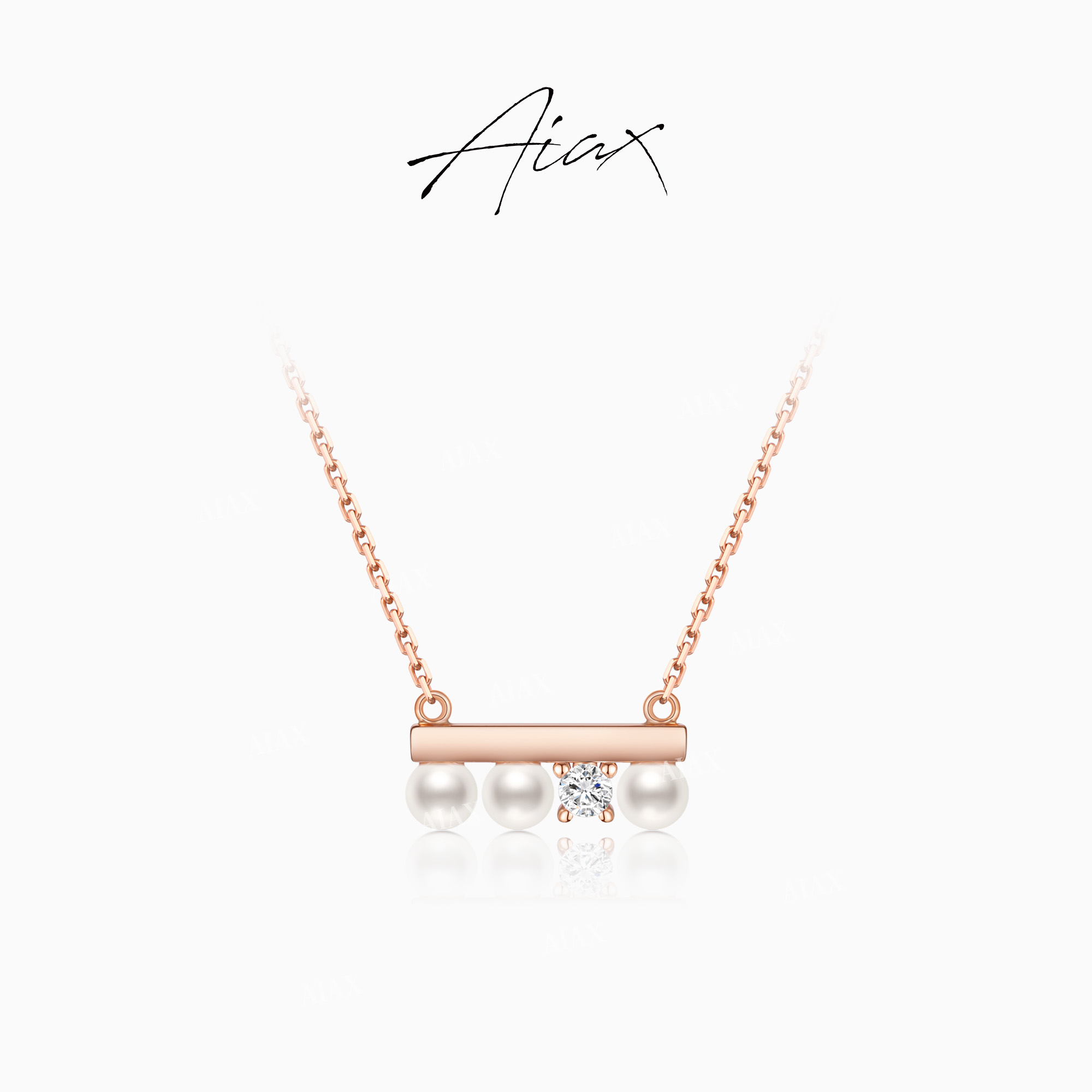 AIAX 925银 流光风【秋上新】简约百搭珠珠项链TSJ9499