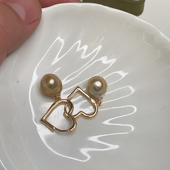 银S925镶嵌耳饰海水珍珠