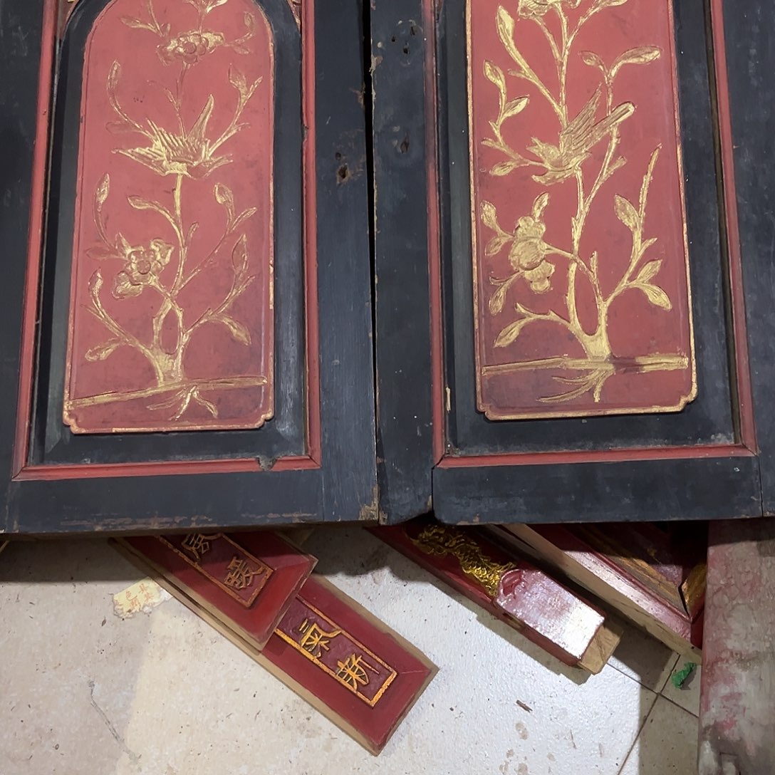 我***了香榧木木雕.花板.家具.古建构件.卡子花.结子