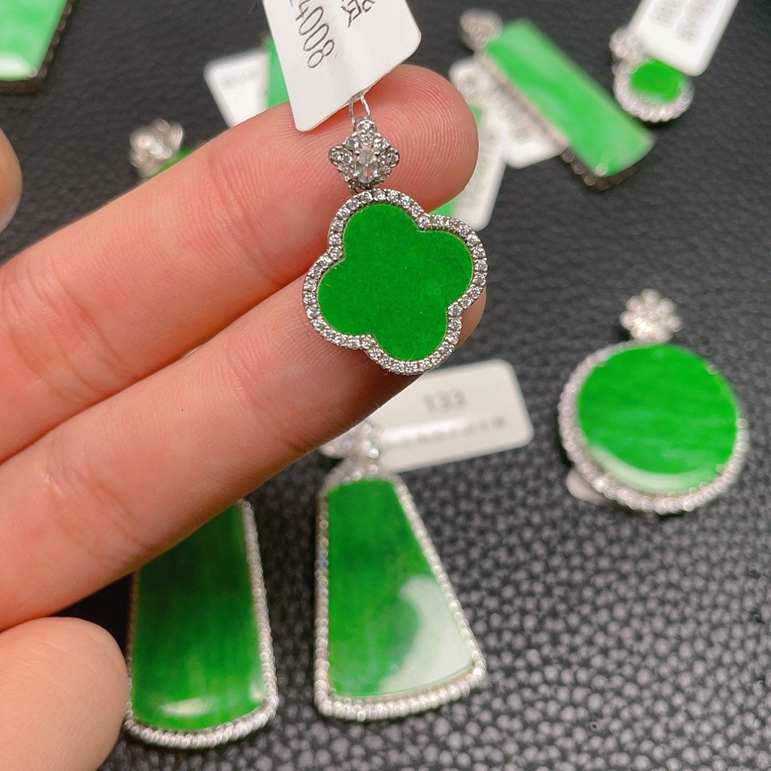 【闪购商品】翡翠吊坠(不含链)银S925镶嵌