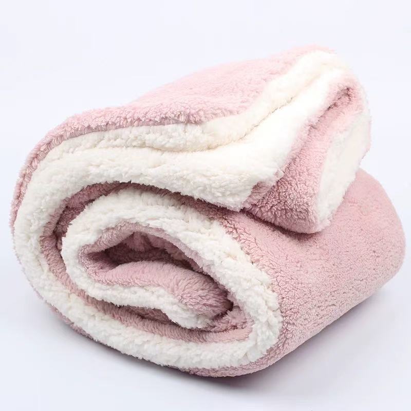 双层羊羔绒加厚加绒毛毯被2*2.3