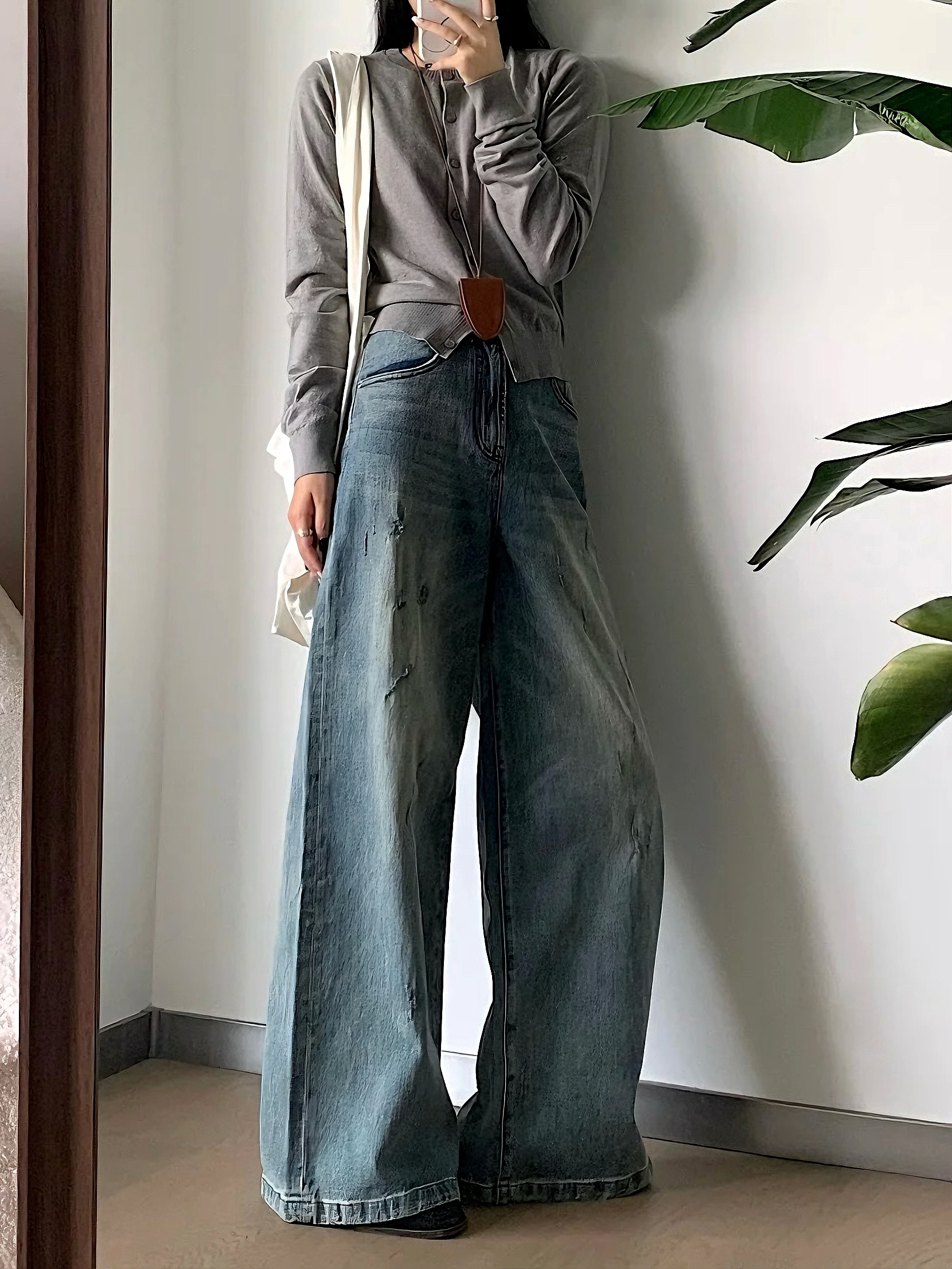 （直播链接）默认瑕疵 非图片款ins瘦版阔腿裤显瘦复古长裤