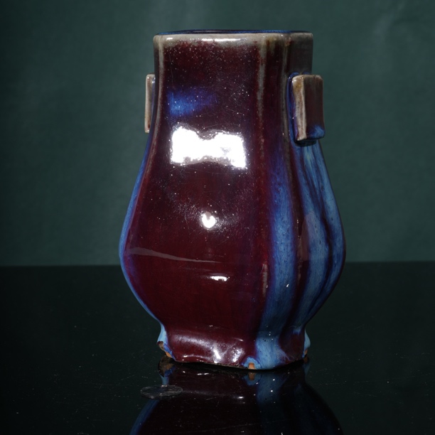 晚清窑变釉 小贯耳瓶