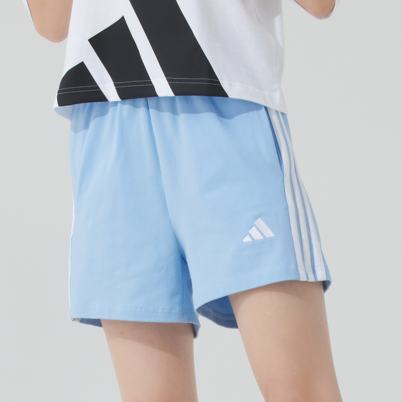 Adidas阿迪达斯针织短裤女2025夏季新款运动裤休闲跑步裤子JD0911
