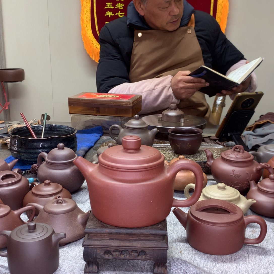 紫泥茶壶羊角山紫泥德钟630C半手工制作