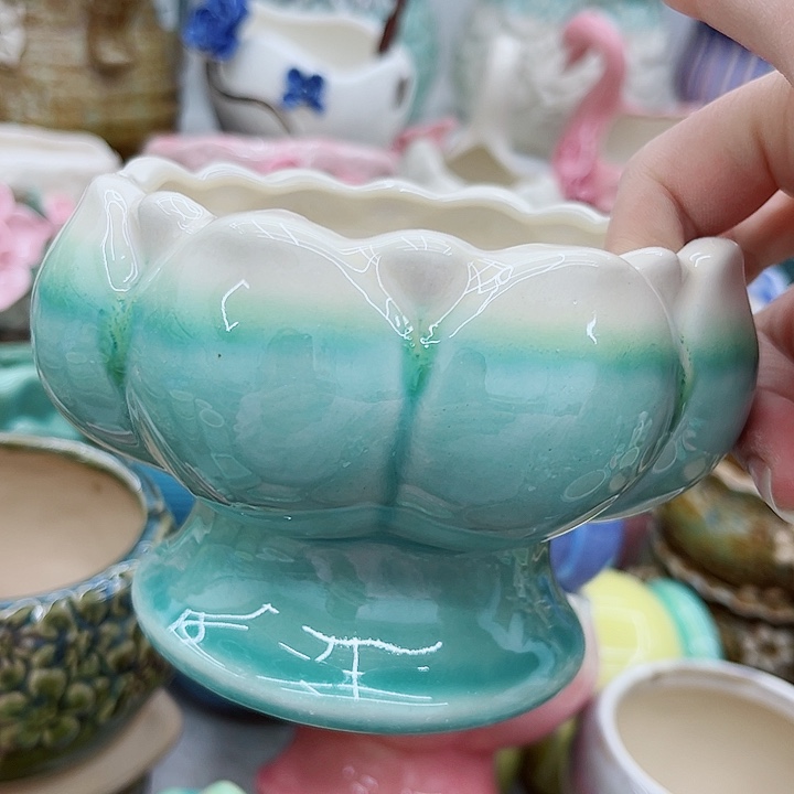 多肉绿植陶瓷花盆9.9包邮，有孔