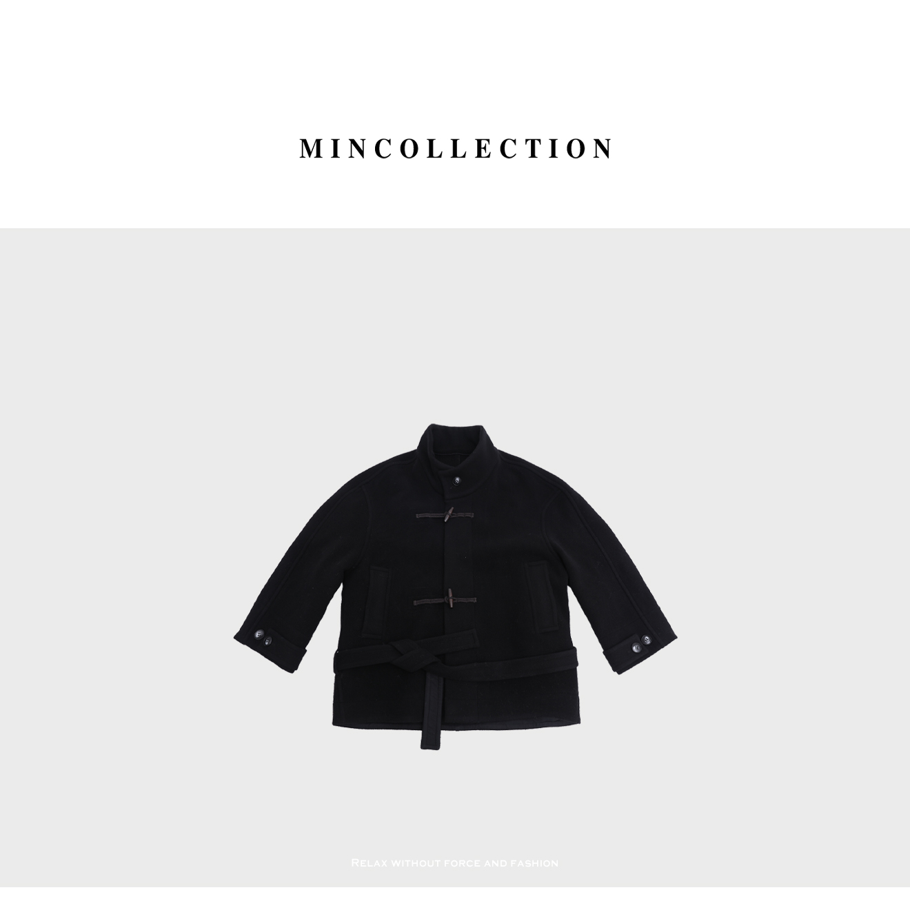 【年终折扣】牛角扣短外套/冬复古立领短款羊毛呢子外套40695