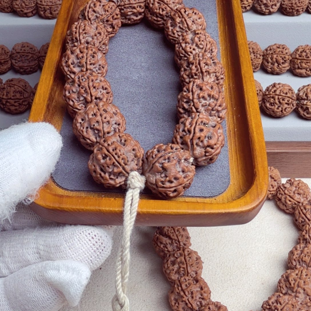 金刚菩提吊坠原生态安娜老籽五星蜂窝双龙订制22姜黄皮