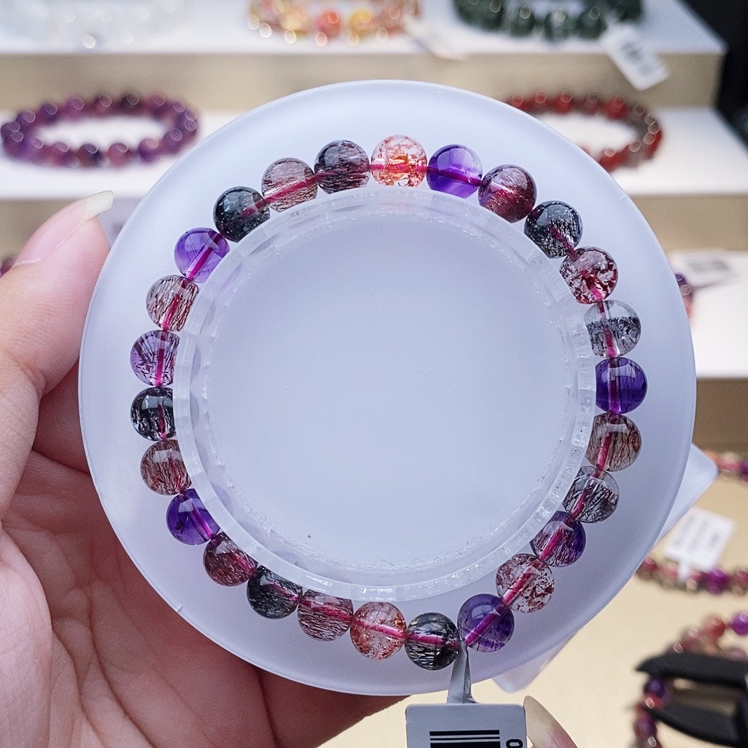 未镶嵌手链水晶黑加侖6+