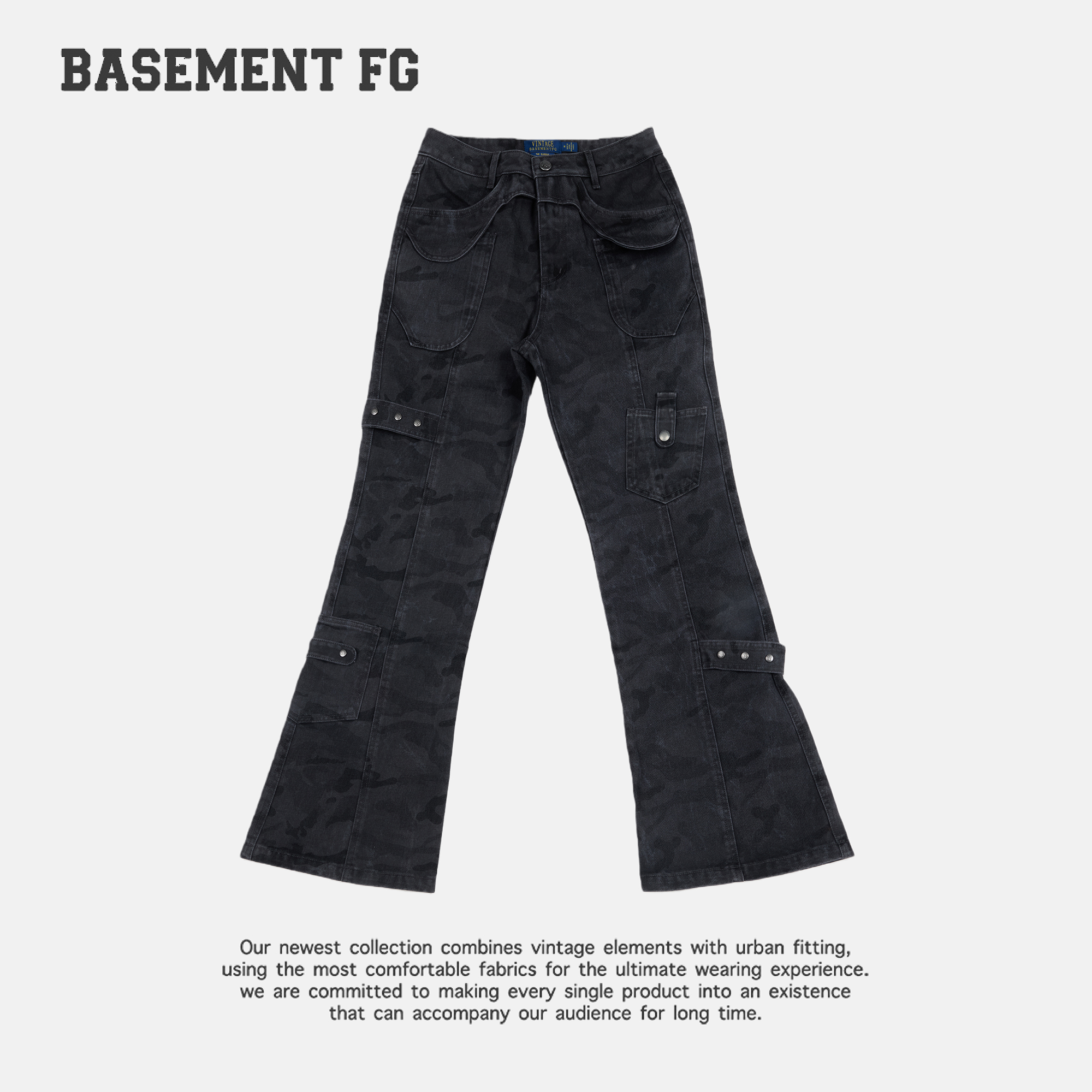 【活动】BASEMENT极简风扎花男拉链水洗秋冬牛仔裤252120192593