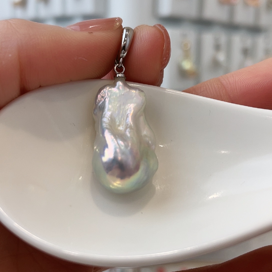 淡水珍珠天然珍珠巴洛克银S925镶嵌沭****姐