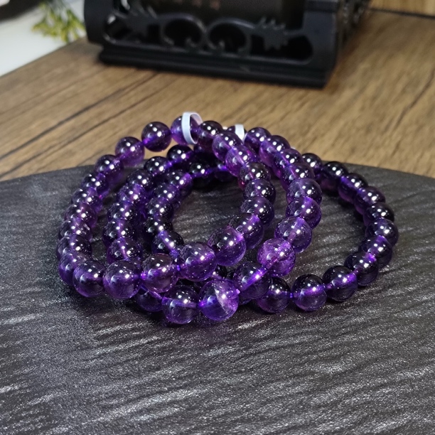 【书记甄选】天然紫水晶单圈手链 多样性发一件 约8mm 1482LA