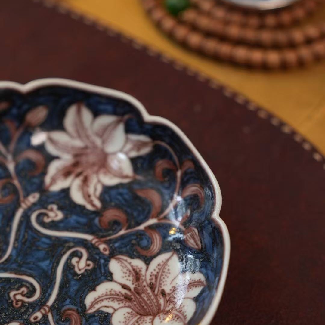 百合壶承 正萌堂蓝色