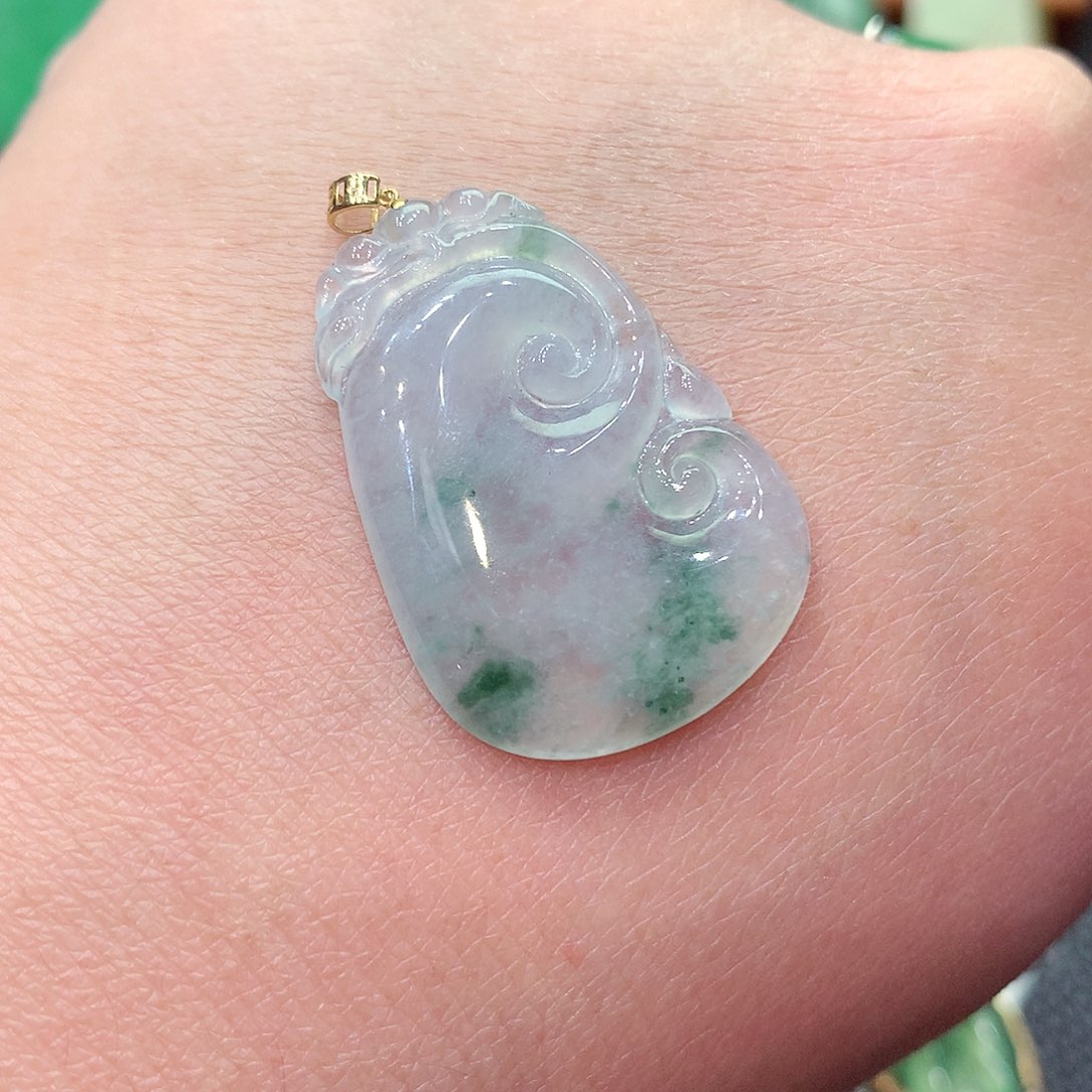 翡翠颈饰18K金镶嵌纯天然