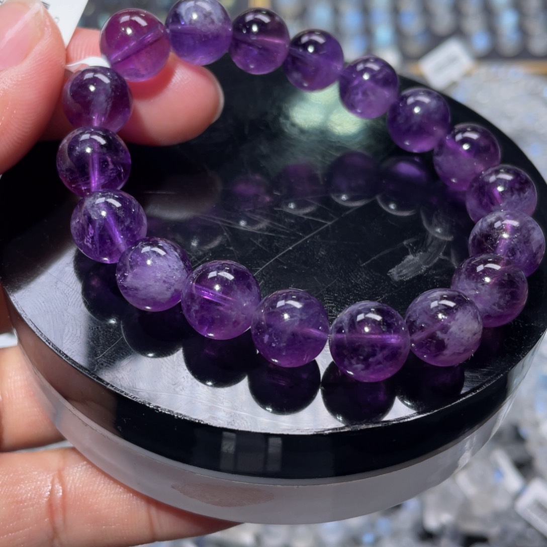 水晶手链未镶嵌紫兔毛水晶手链11m