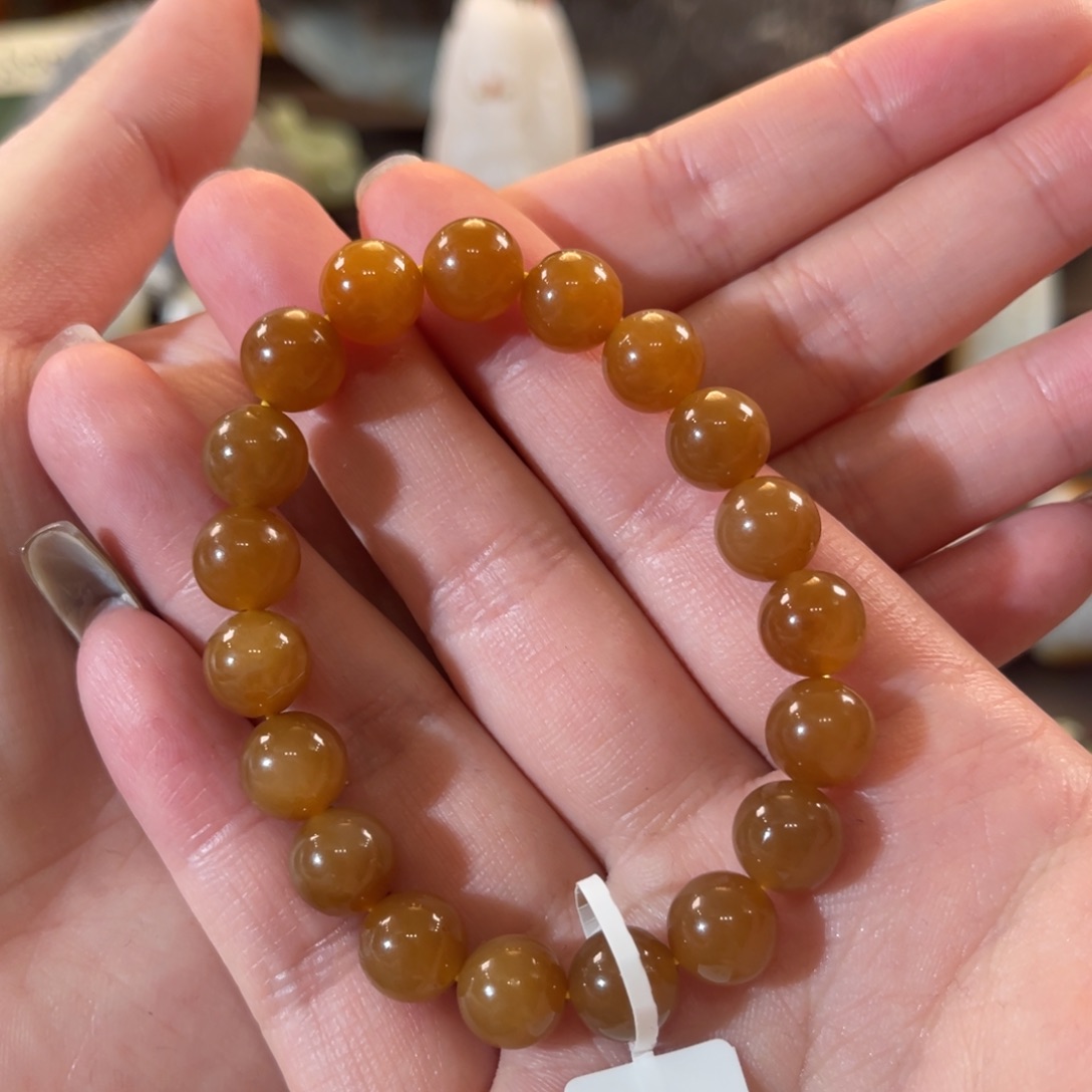 和田玉（糖玉）未镶嵌手串金山全糖10mm手串