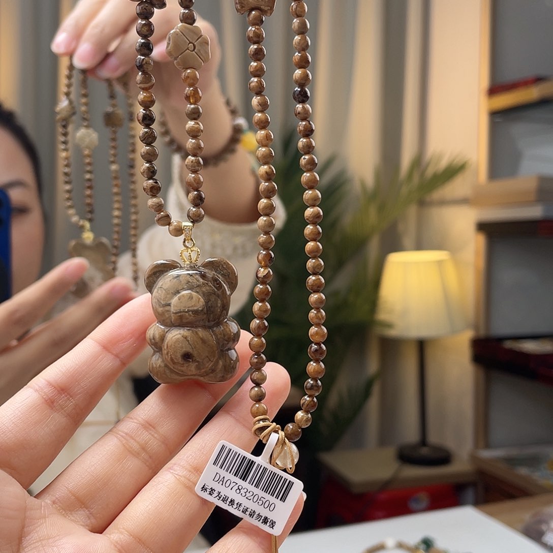 琥珀裸石银S925镀金镶嵌琥珀吊坠