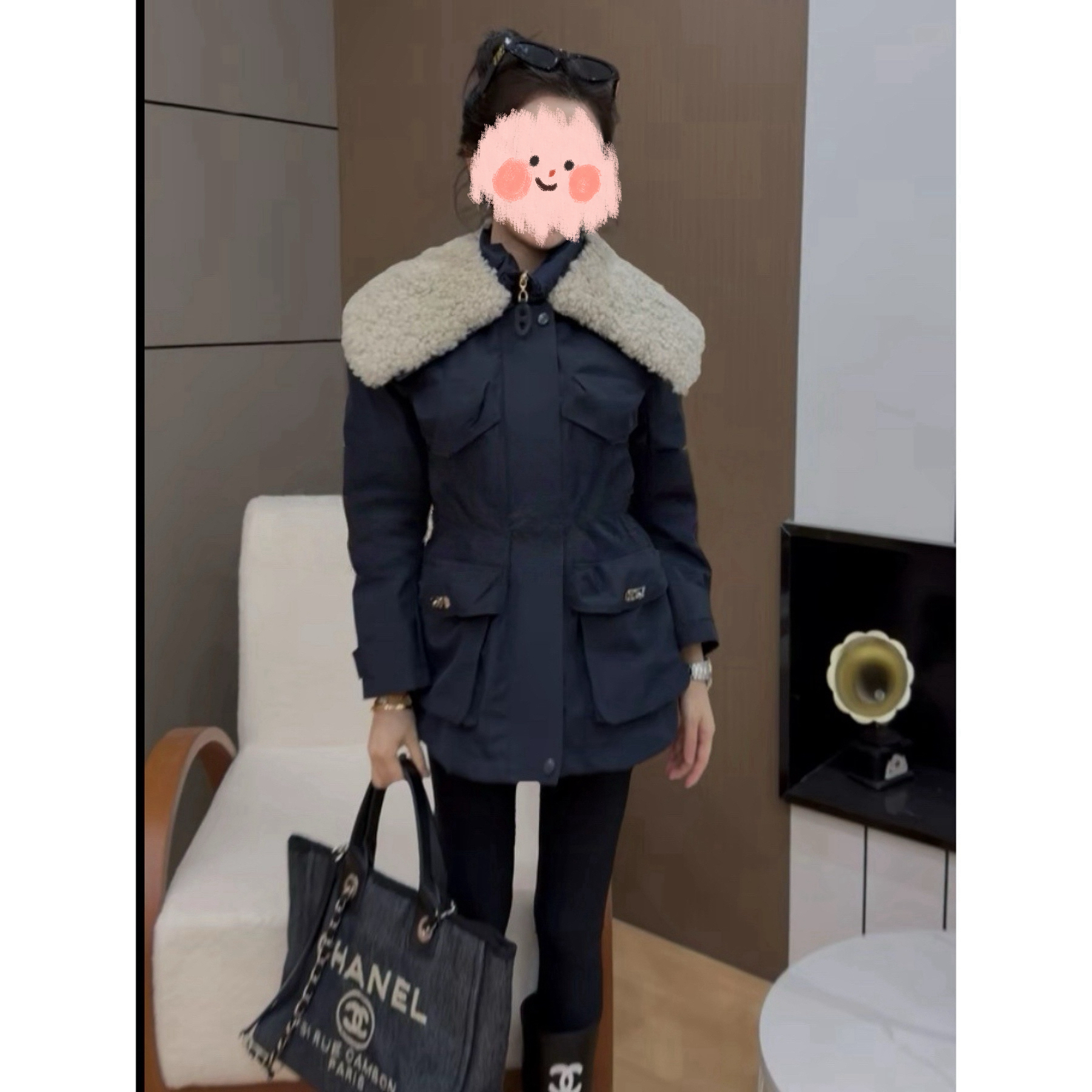 二合一皮毛一体排骨鹅绒服 女款00162