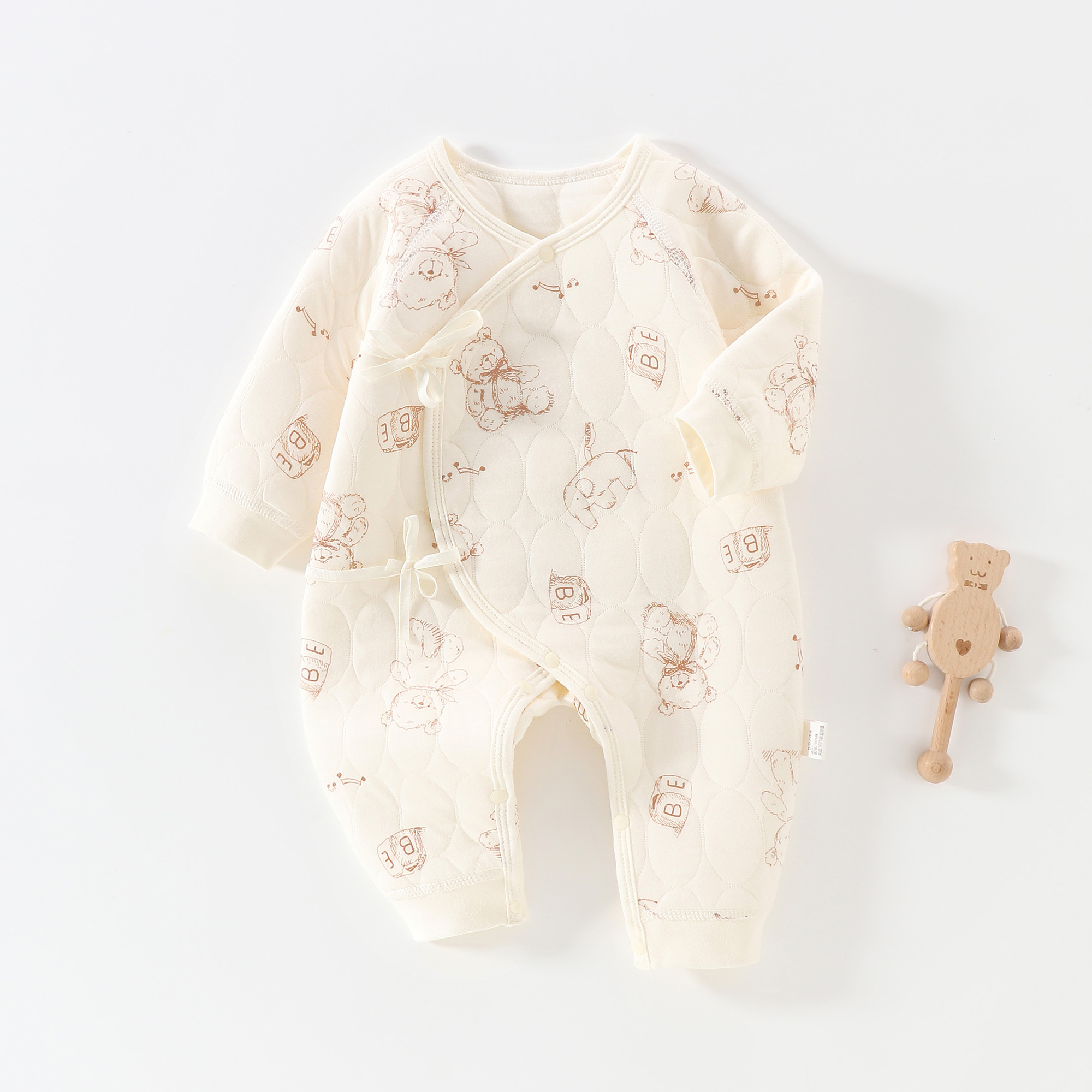 保暖蝴蝶衣新生婴儿衣服秋冬季纯棉初生宝宝夹棉小月龄和尚服