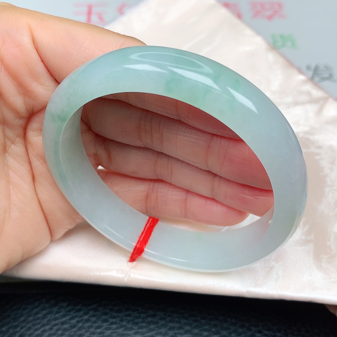 未镶嵌手镯翡翠冰胶飘绿14