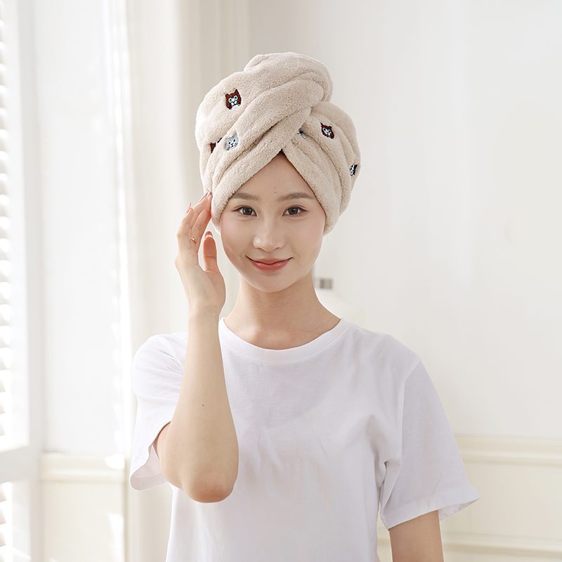 长发干发帽包头巾可爱小姨风韩系家用加大加厚擦头干发巾吸水浴帽