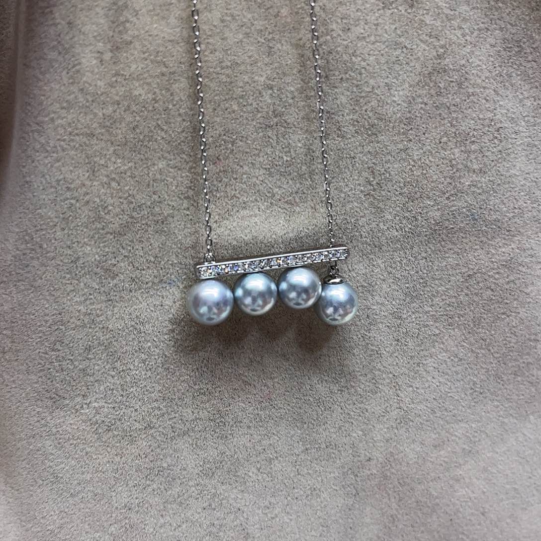 颈饰银S925镶嵌海水珍珠