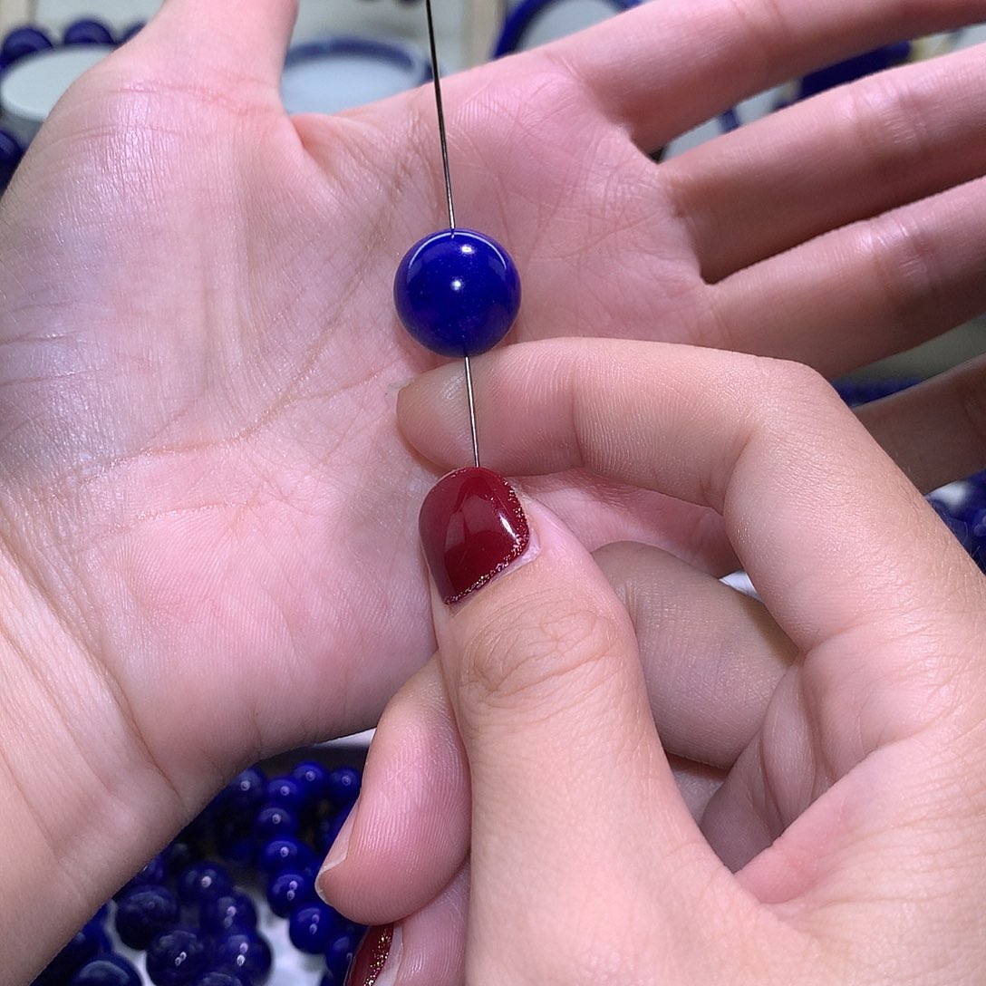 @***@青金石未镶嵌天然原矿圆珠15m +