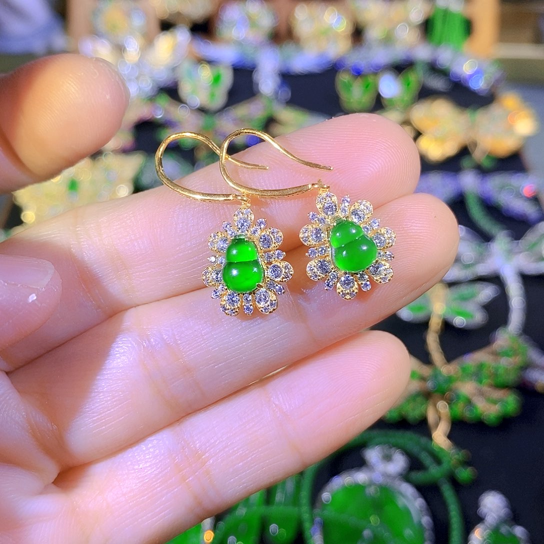 吊坠(不含链)银S925镶嵌翡翠