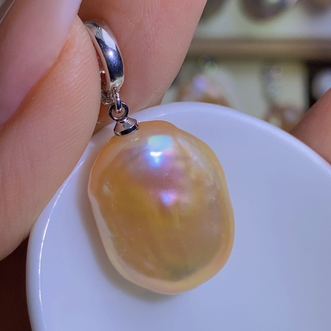 银S925镶嵌天然淡水珍珠淡水珍珠