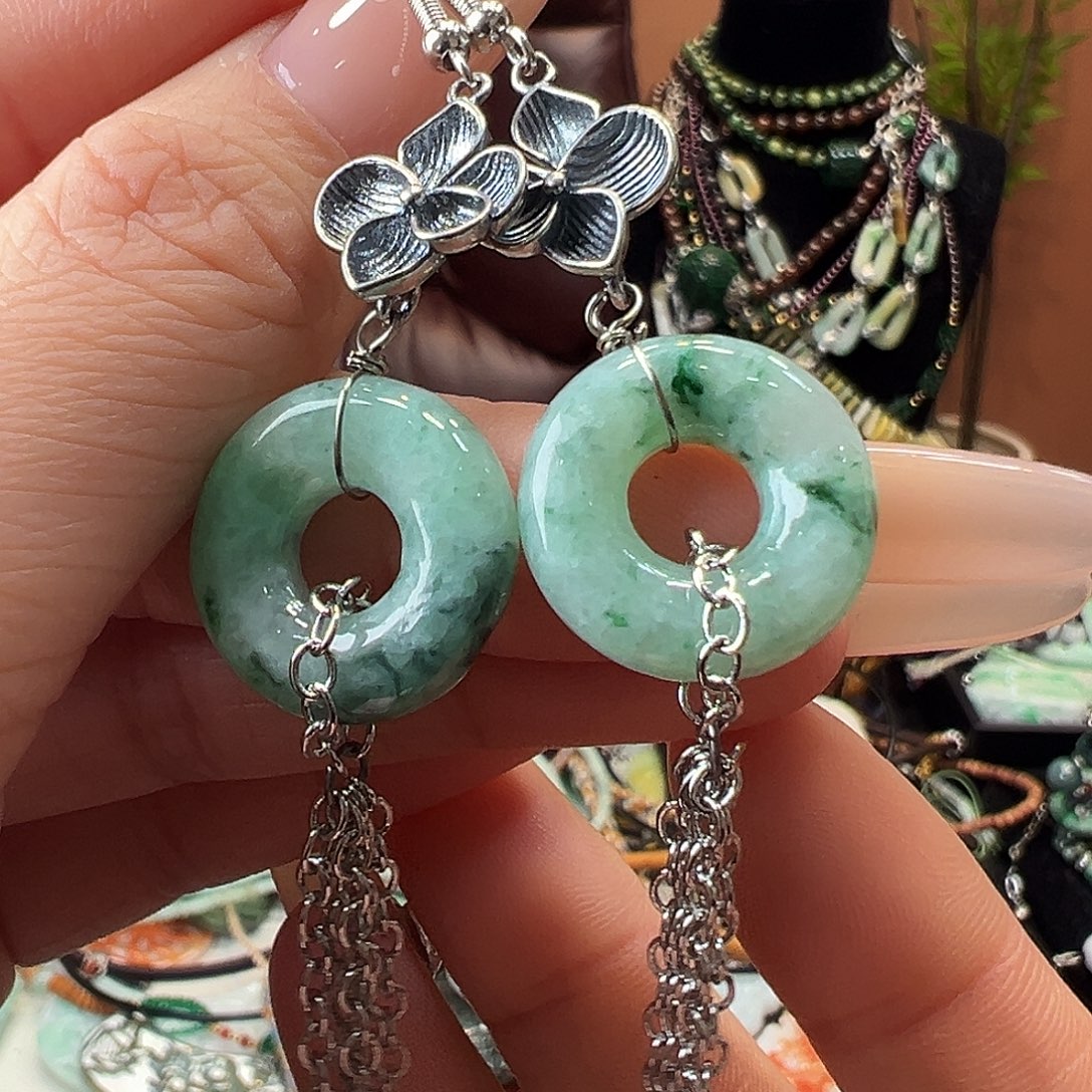 翡翠未镶嵌耳饰耳环