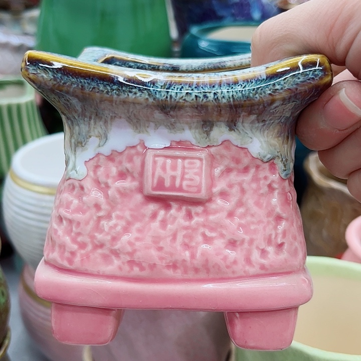 多肉绿植陶瓷花盆9.9包邮，有孔