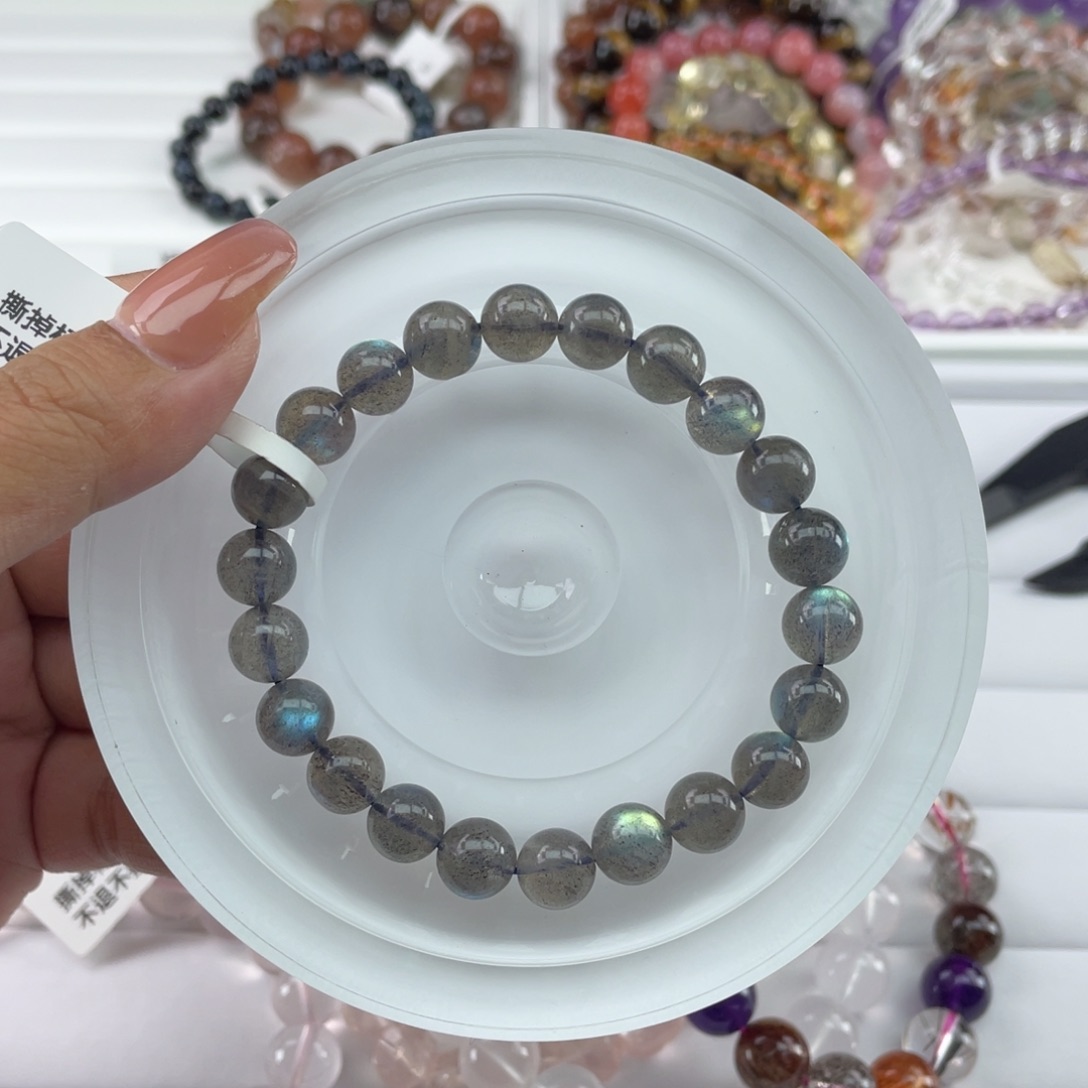 未镶嵌水晶手串015灰月光8m+