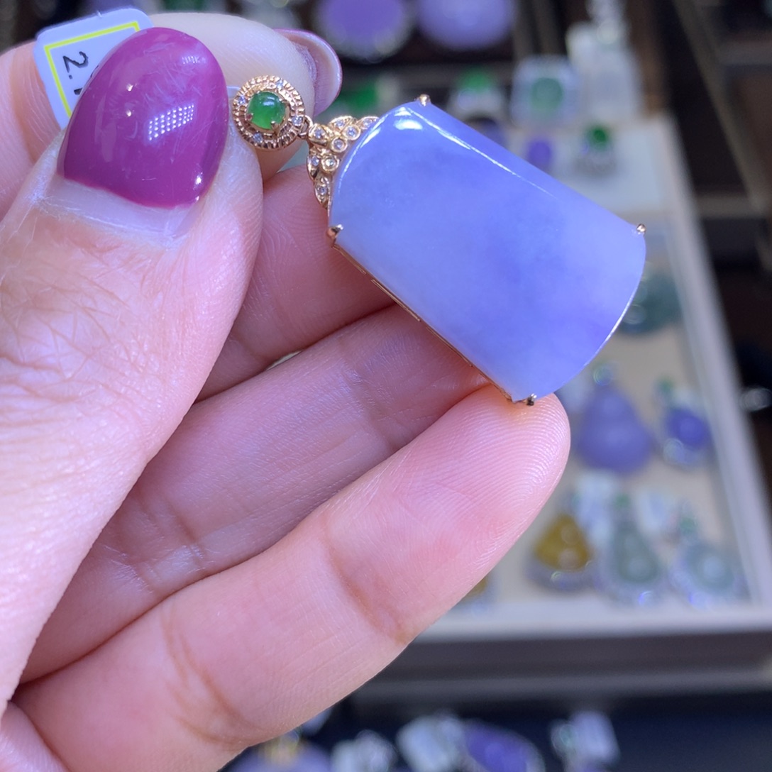 翡翠戒指18K金镶嵌翡翠